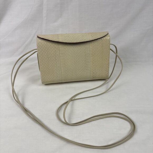Unbranded Handbags - Vintage Snakeskin Clutch Crossbody Purse Burgundy Inner Lining